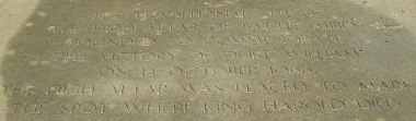 Plaque marking where Harold died
