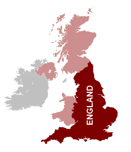 แผนที่ของประเทศอังกฤษ