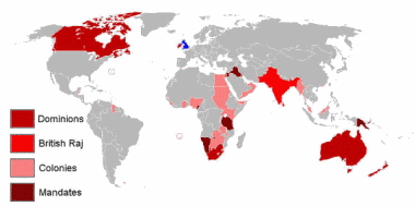 map of the British Empire 1919 WKPD