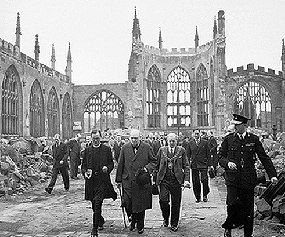 Coventry Cathedral bombing aftermath