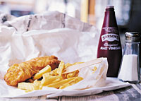 Fish and Chips with vinegar