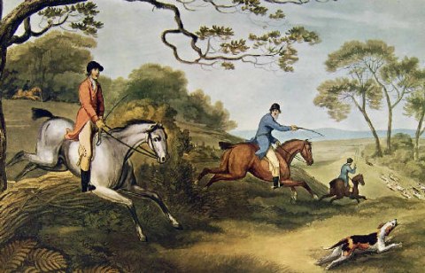 A painting of Fox Hunting