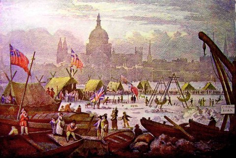 The last ever Thames Frost Fair in 1814