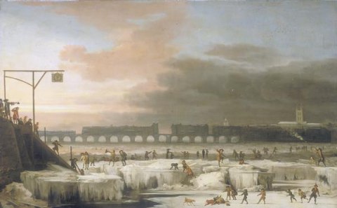 The Thames frozen over in 1677