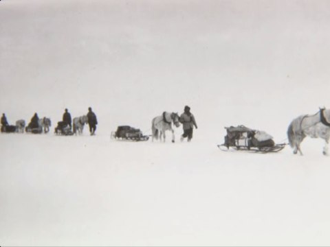 Scott across the great ice barrier