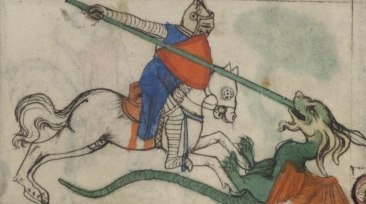 Knight slays dragon (Warwick, WKPD)