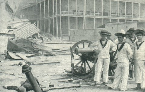 Marines with Khalid's captured guns