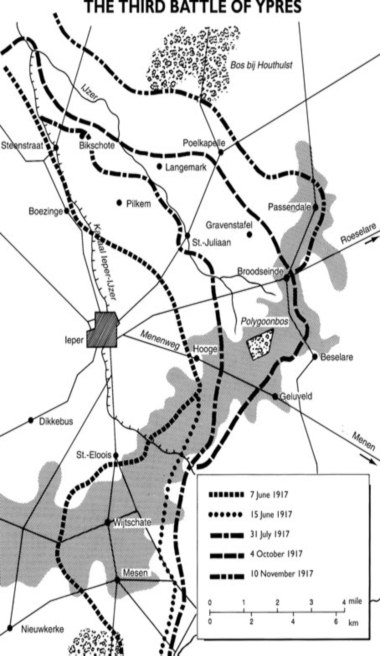 Passchendaele map (Mem. Mus. Passchendaele)