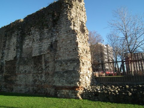 A portion of London's Roman city wall.