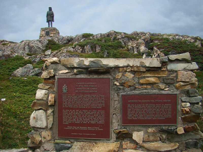 The monument to John Cabot's landing at Cape Bonavista, Canada. Photo by Tango7174, licensed under the Creative Commons Attribution-Share Alike License