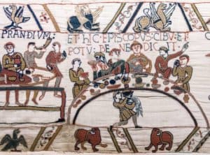 Feast scene from Bayeux Tapestry