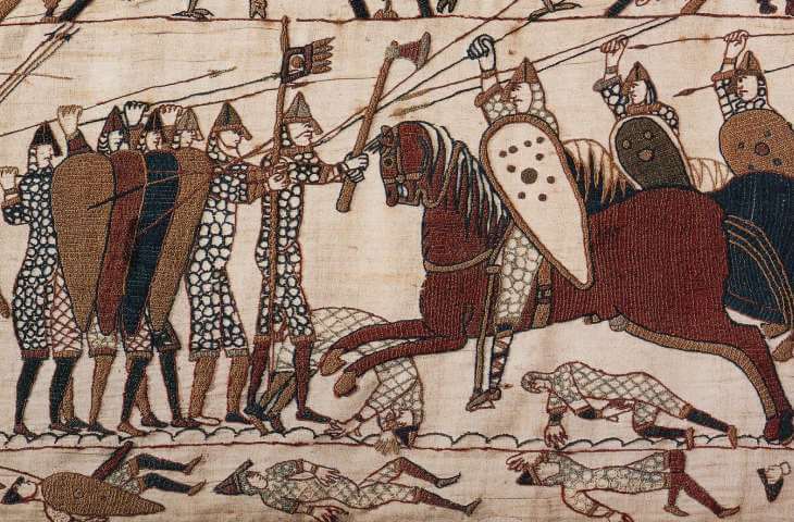 Bayeaux tapestry Saxons versus Normans WKPD
