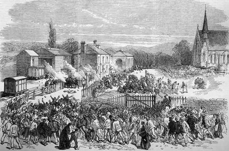 Riot at Mold Flintshire June 1869