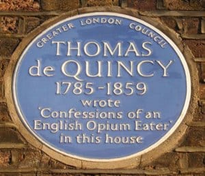 Blue plaque: Thomas De Quincey