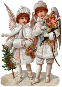 Victorian Christmas Angels with Gifts