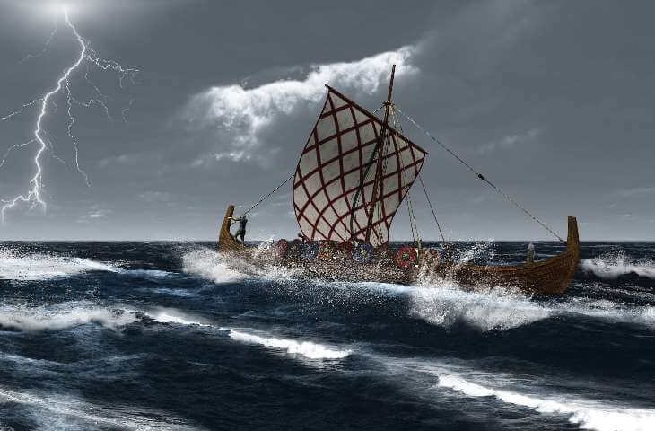 Viking Longship in Storm