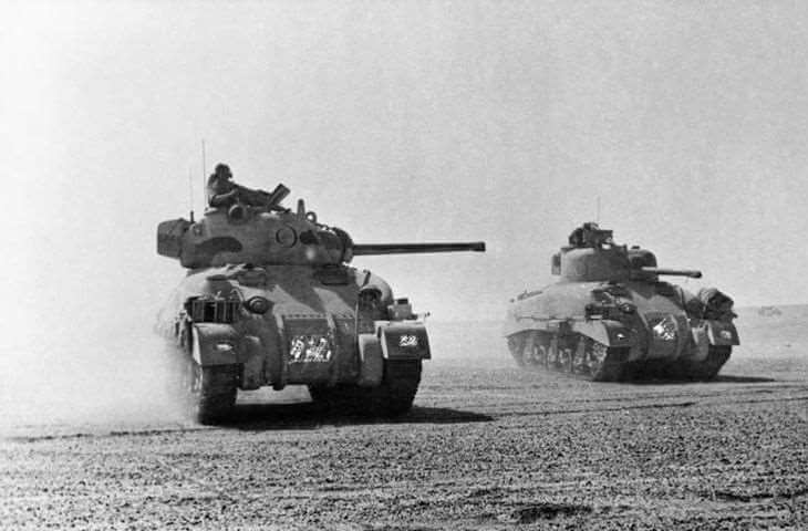 British Sherman tanks during the Battle of El Alamein