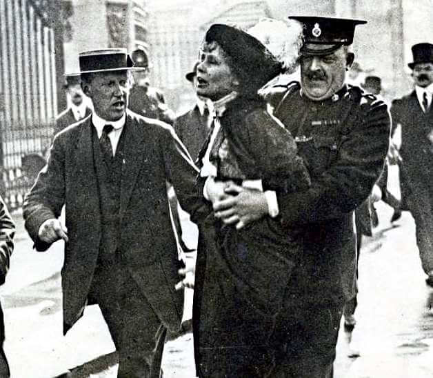 Emmeline Pankhurst being arrested