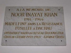 Plaque Noor Inayat Khan