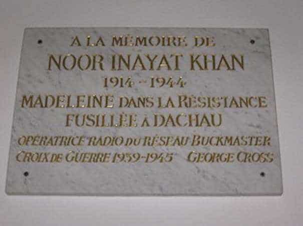 Plaque Noor Inayat Khan