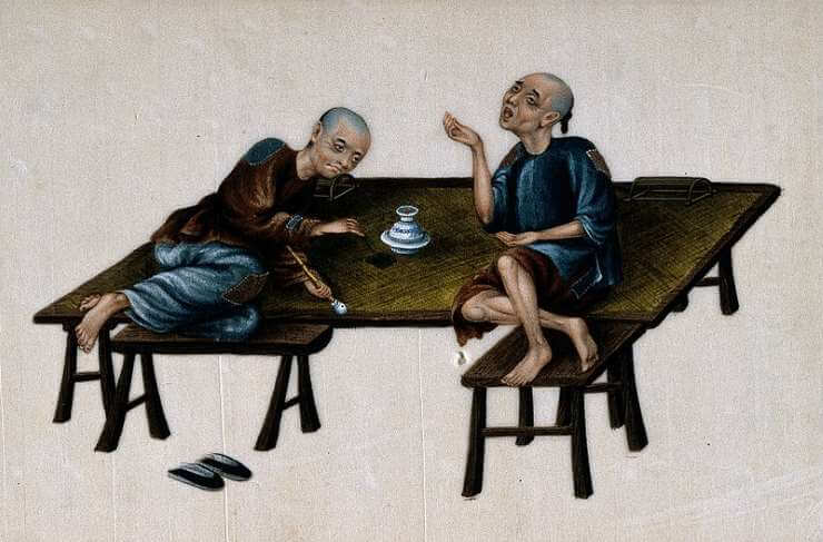 Two poor Chinese opium smokers.(Photo Credit: Wellcome Images)