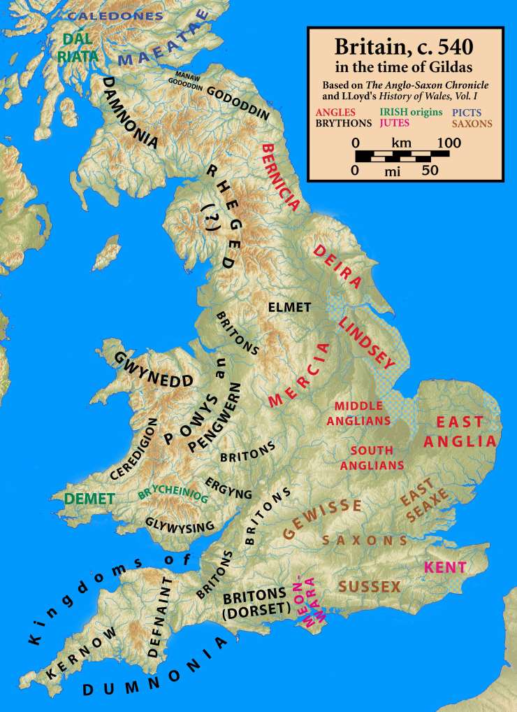 Britain, c. 540. Licensed under the Creative Commons Attribution-Share Alike 3.0 Unported license.