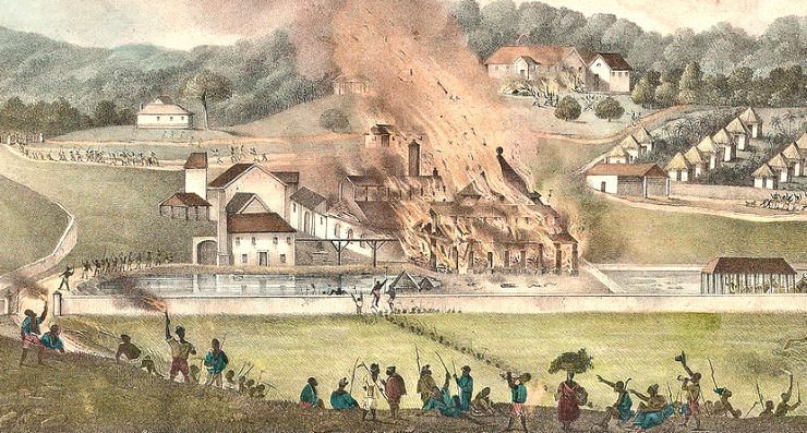 The burning of Roehampton Estate during the Baptist War