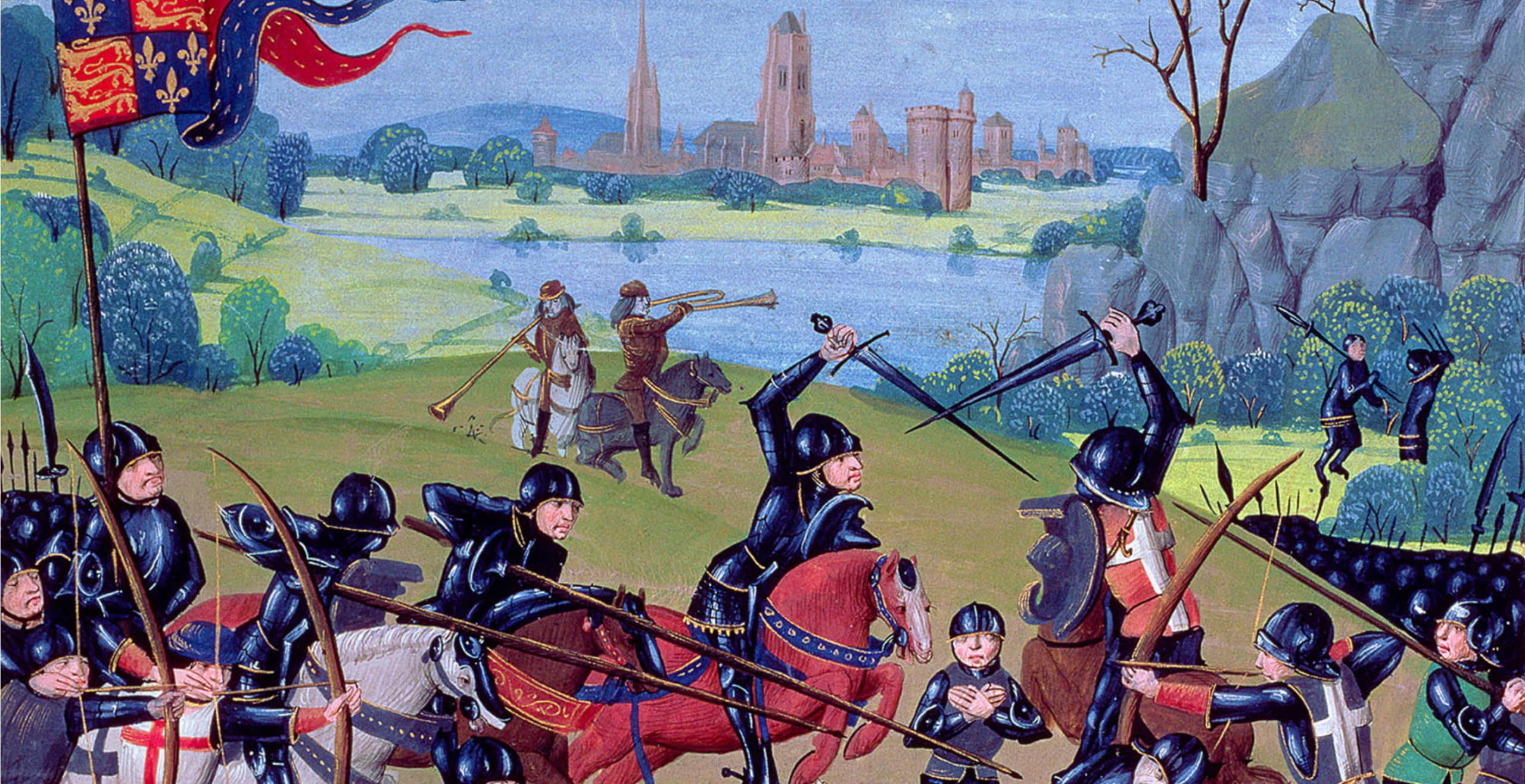 Картинка столетней войны. Битва при Азенкуре 1415. Креси-АН-понтьё.