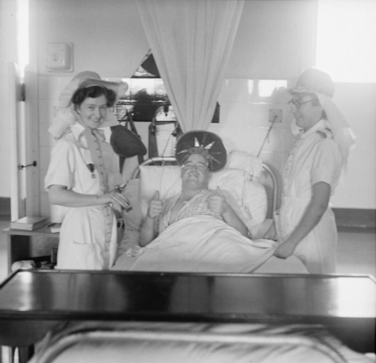British patient recovering in a hospital in December 1941.