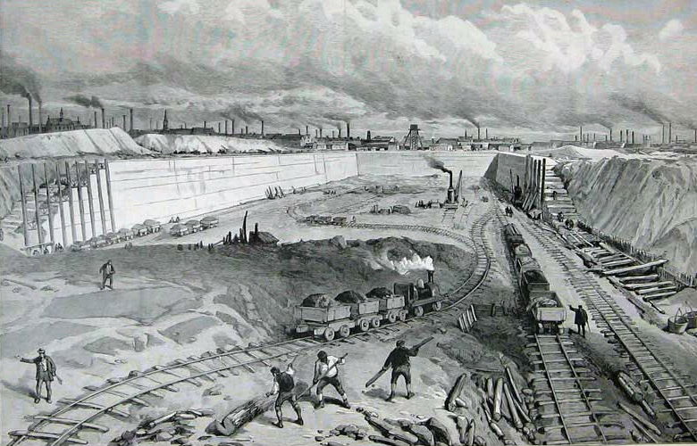 Construction works on the Manchester Ship Canal HUK