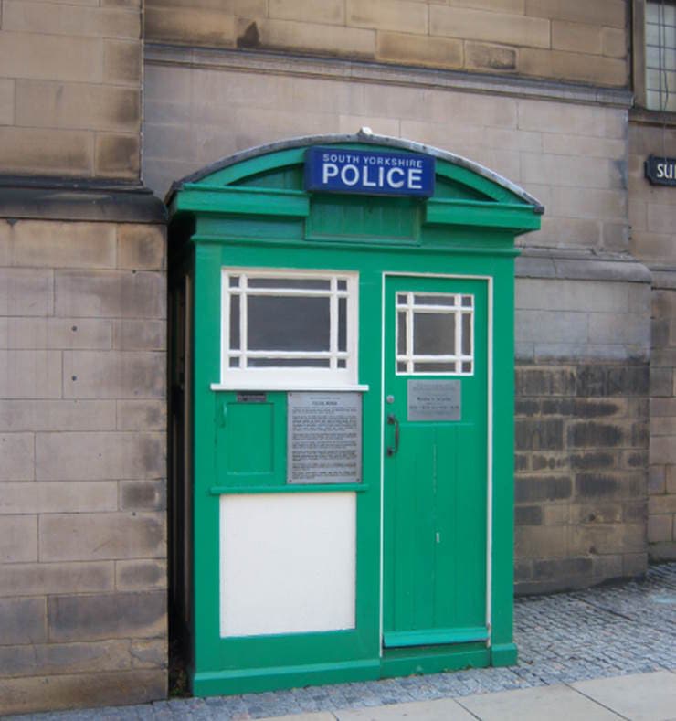 Green Police Boxes of Sheffield Historic UK