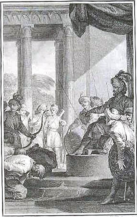 Josiah Child requests a pardon from Aurangzeb during the Anglo-Mughal War.