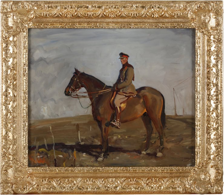 Major General the Right Honourable J.E.B. Seely, CB, CMG, DSO, on his Charger "Warrior", by Alfred Munnings. Canadian War Museum Wikipedia Commons