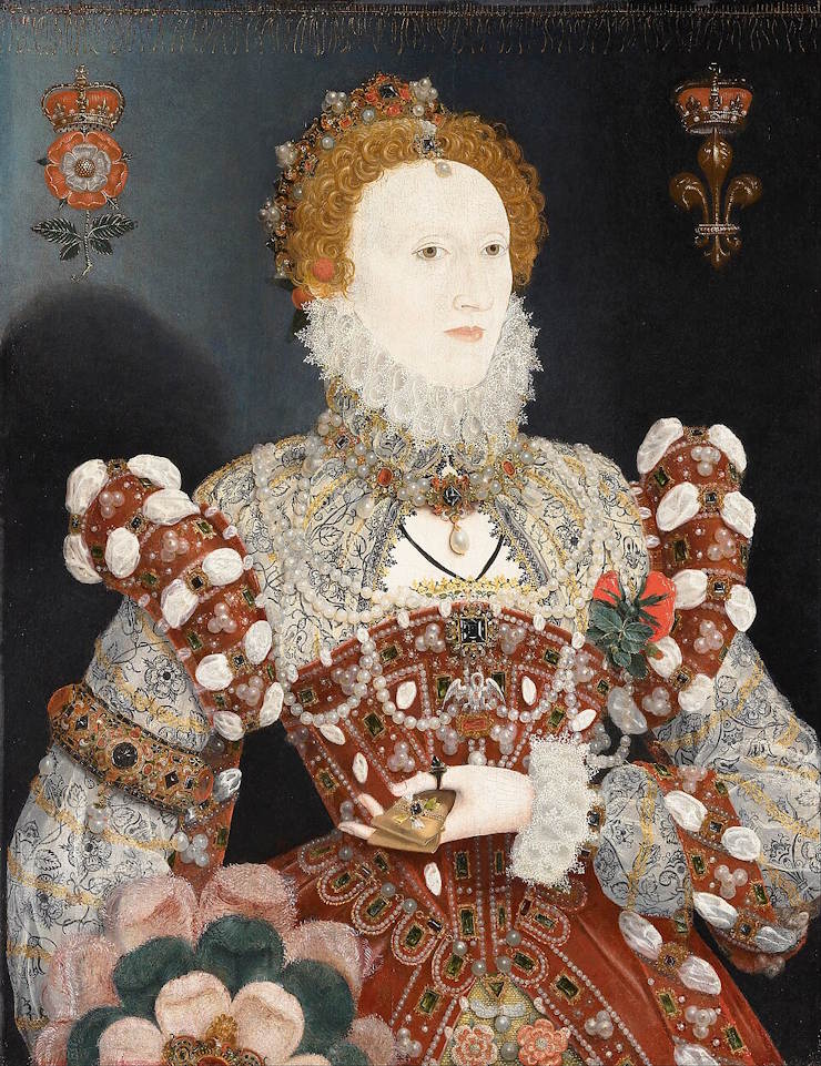 Queen Elizabeth I, the 'Pelican Portrait' by Nicholas Hilliard. WC