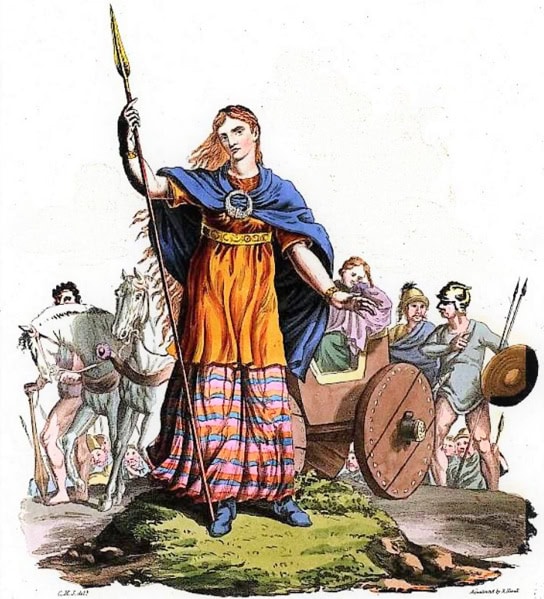 A portrait of Boudica, Charles Hamilton Smith. WC. PD.
