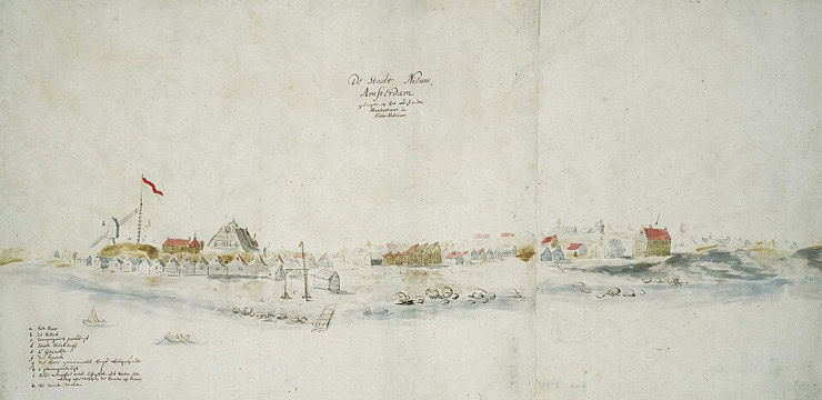New Amsterdam (later New York), around 1650. WC PD.