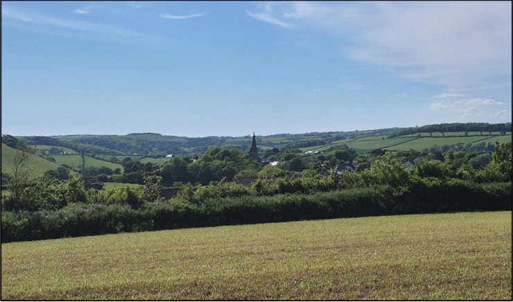 Modbury seen from the South-East with many options for cover available. Photo by Mike Edwardson.