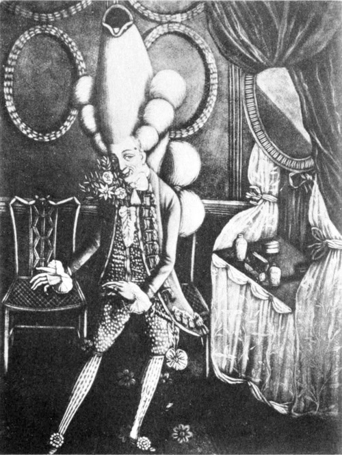 The Grand Tour in the 18th century - A Macaroni. WC PD.