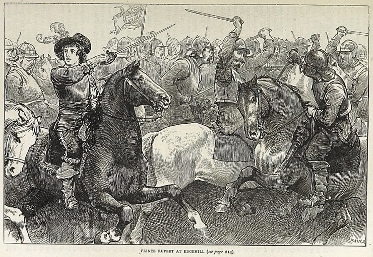 Prince Rupert of the Rhine at the Battle of Edgehill. WC PD.