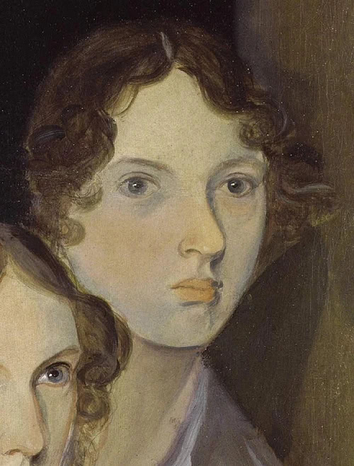 Emily Brontë, from a painting of the three Brontë sisters by their brother, Branwell Brontë. WC PD.