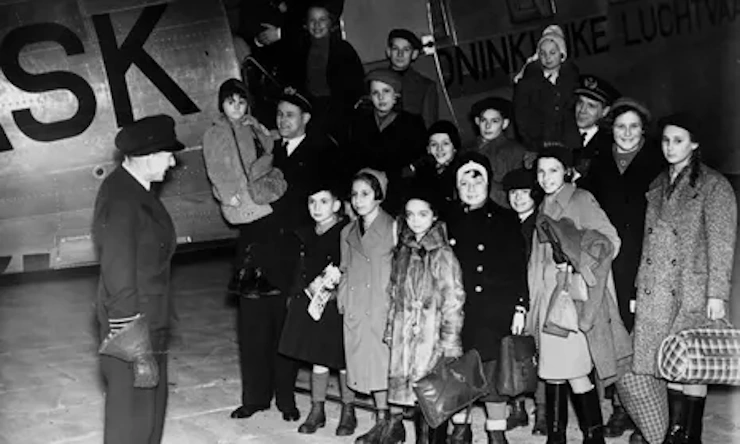 Children from Prague arrive at Croydon, 12 January 1939.. WC PD