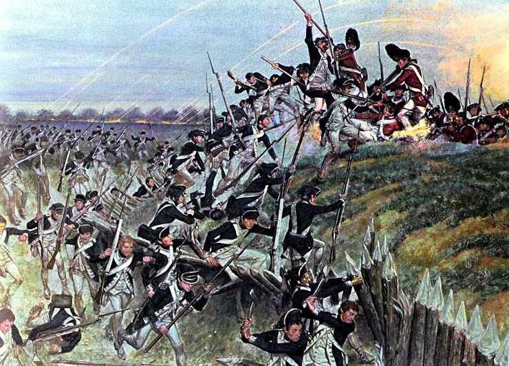 The storming of Redoubt no. 10 at Yorktown. WC PD.