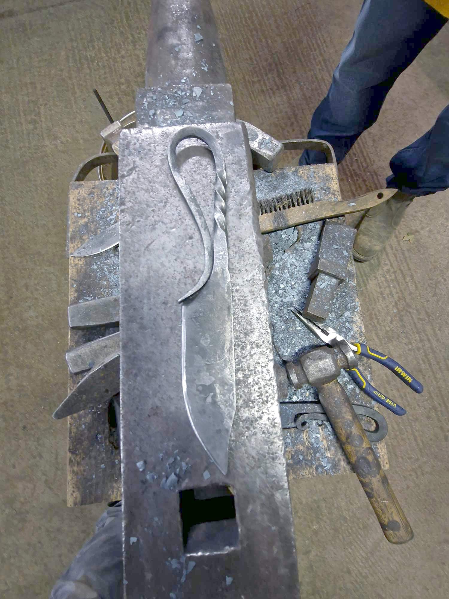 Blacksmith knife making course. Photo: Soulful Iron. 
