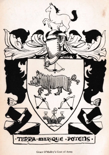 Coat of arms for Grace O'Malley from book by Anne Chambers. Source: Dr. Miriam Bibby.