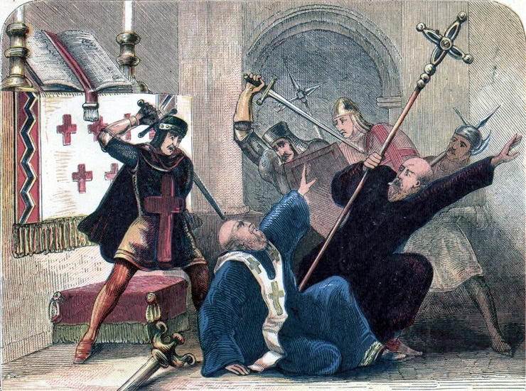 The martyrdom of St Thomas Becket. WC PD.